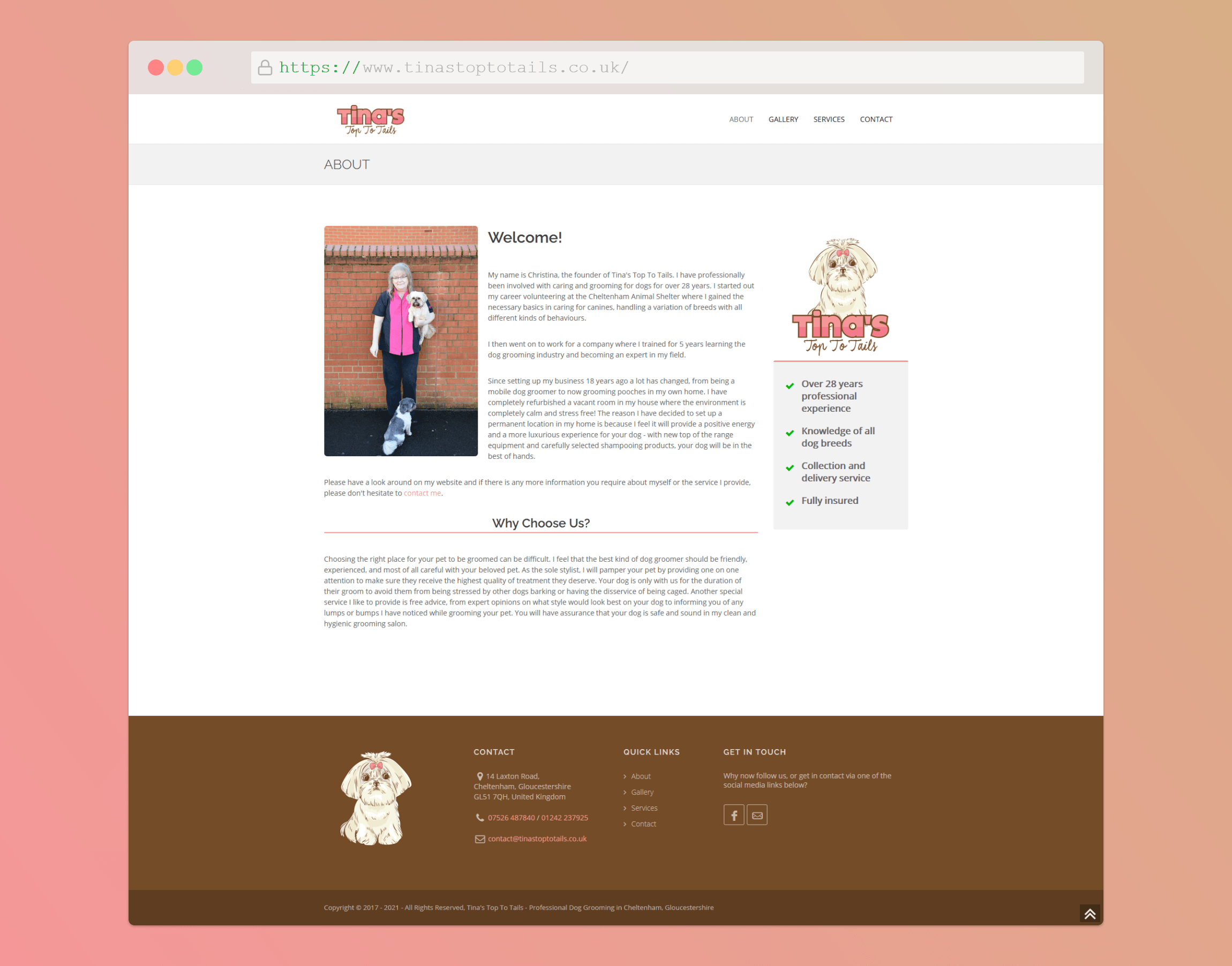 Tina's Top To Tails Website